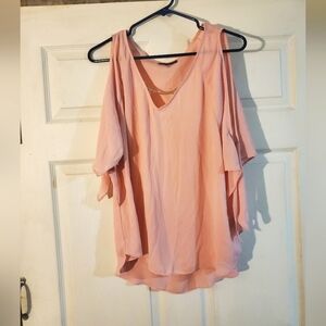 Blush Cold Shoulder Blouse
